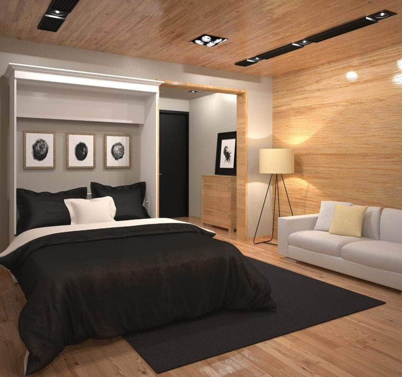 Modubox Murphy Wall Bed White Versatile Queen Size Murphy Wall Bed