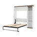 Modubox Murphy Wall Bed White & Walnut Grey Orion Full Murphy Wall Bed with Narrow Shelving Unit - Available in 2 Colours