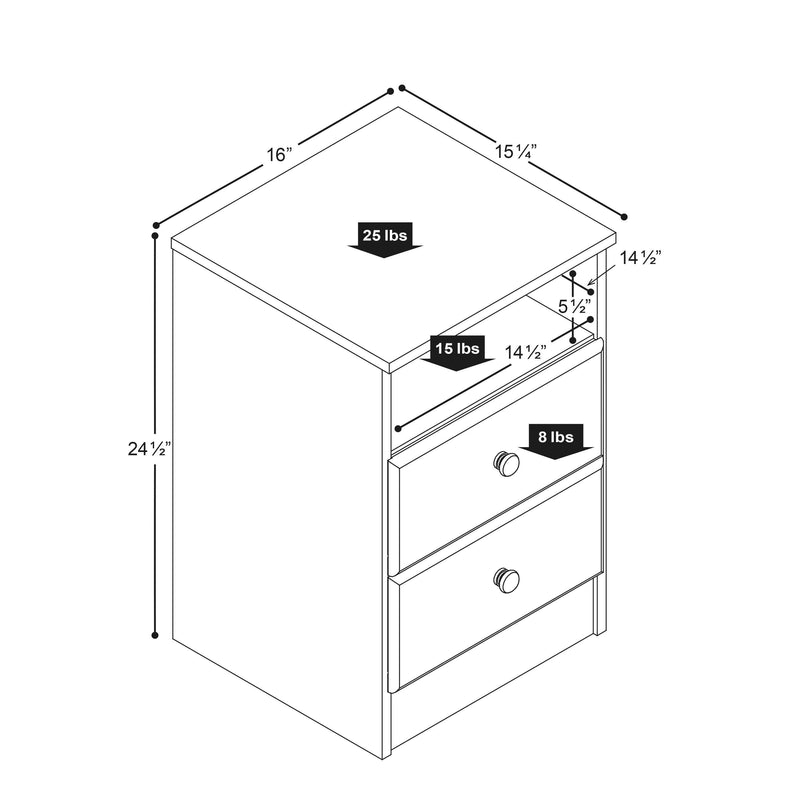 Modubox Nightstand Astrid 2-Drawer Nightstand - Multiple Options Available