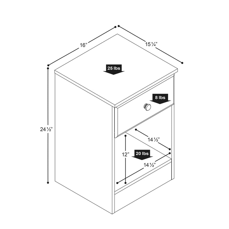 Modubox Nightstand Astrid Tall 1-Drawer Nightstand - Multiple Options Available