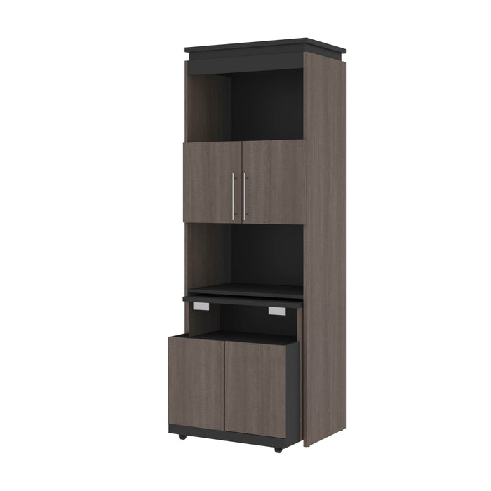 Modubox Storage Cabinet Bark Grey & Graphite Orion Shelving Unit with Fold-Out Desk - Available in 2 Colours