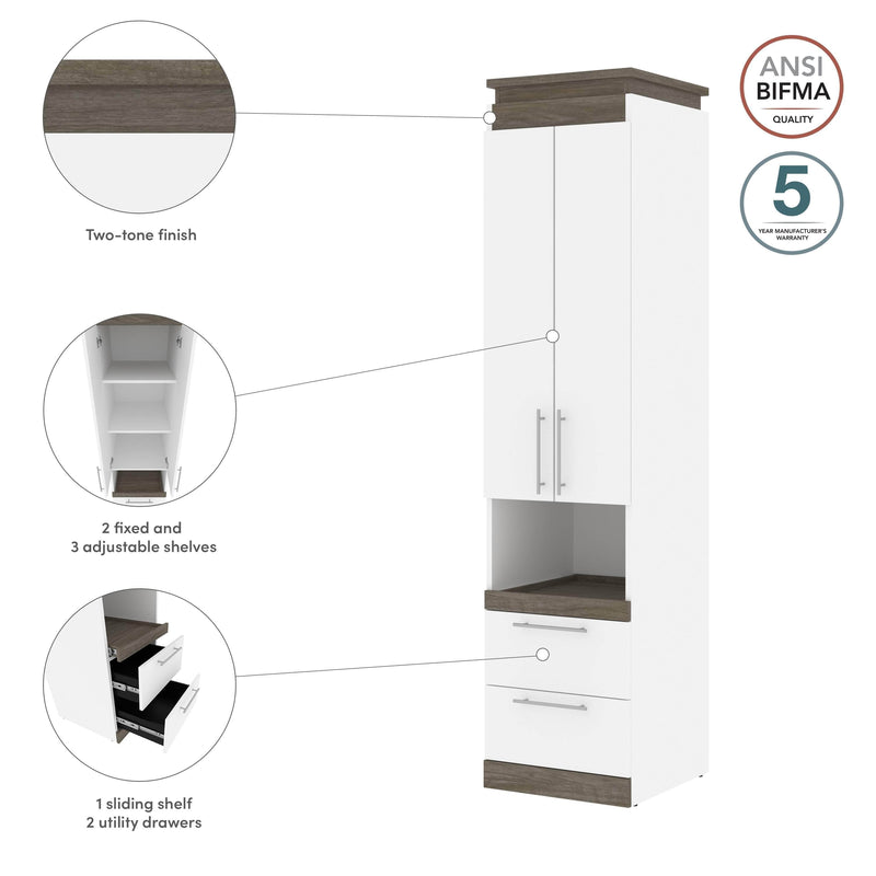 Modubox Storage Cabinet Orion 20"W Storage Cabinet with Pull-Out Shelf - Available in 2 Colours