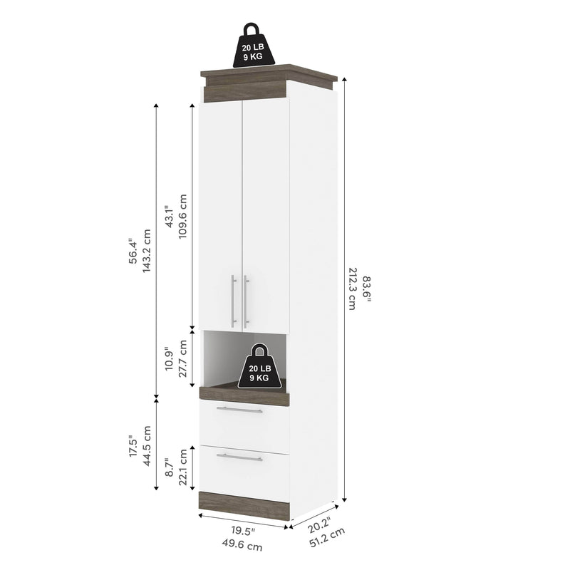 Modubox Storage Cabinet Orion 20"W Storage Cabinet with Pull-Out Shelf - Available in 2 Colours