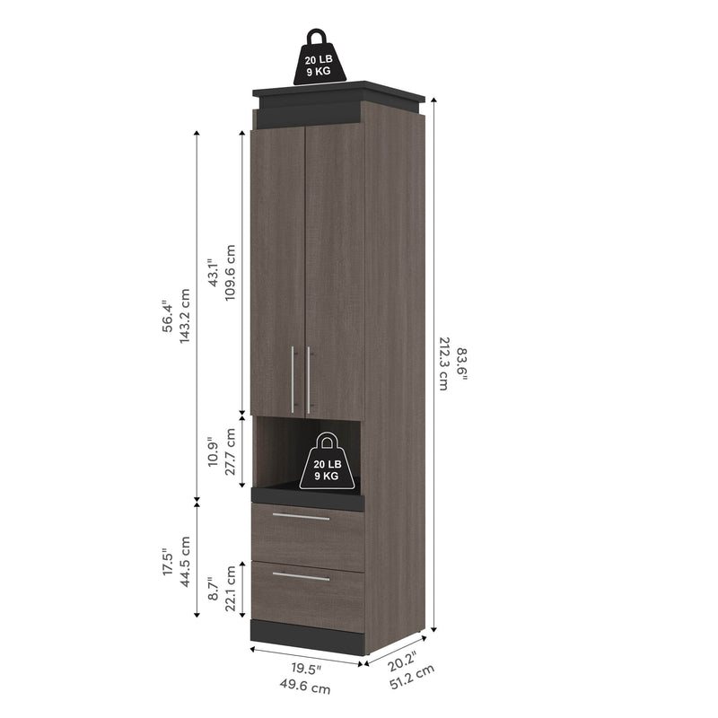 Modubox Storage Cabinet Orion 20"W Storage Cabinet with Pull-Out Shelf - Available in 2 Colours