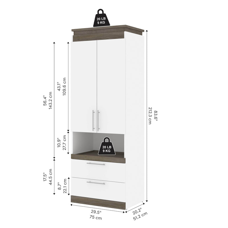 Modubox Storage Cabinet Orion 30"W Storage Cabinet with Pull-Out Shelf - Available in 2 Colours