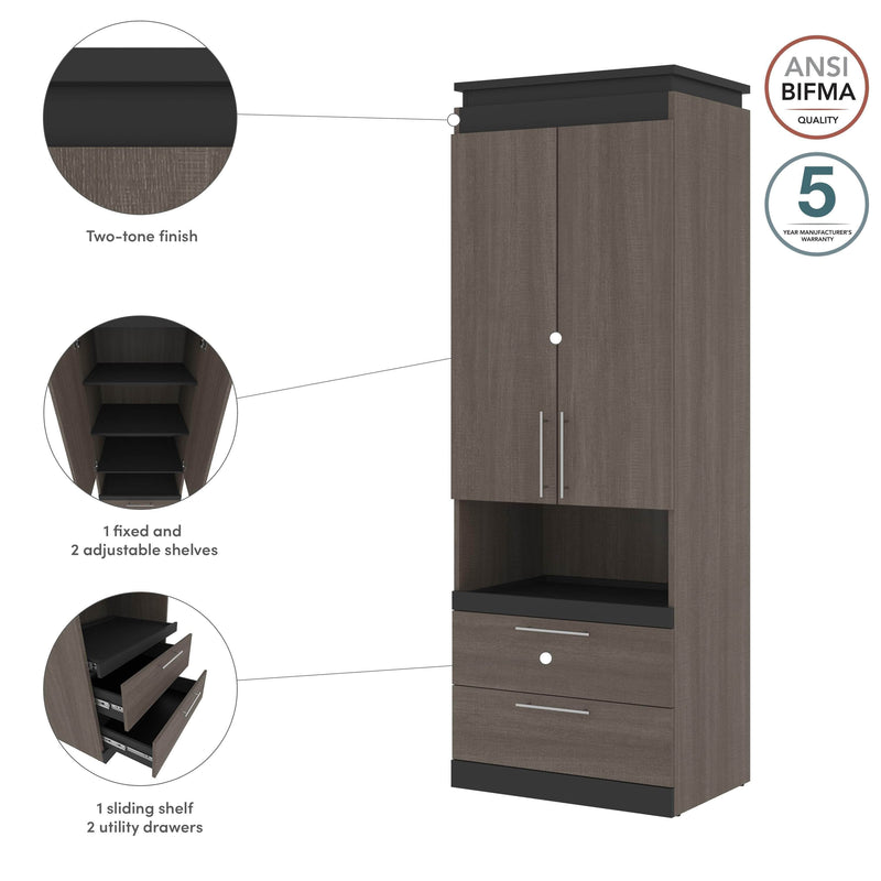 Modubox Storage Cabinet Orion 30"W Storage Cabinet with Pull-Out Shelf - Available in 2 Colours