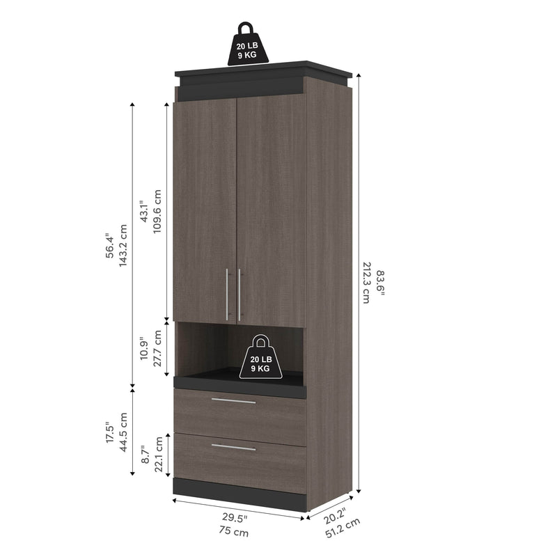 Modubox Storage Cabinet Orion 30"W Storage Cabinet with Pull-Out Shelf - Available in 2 Colours