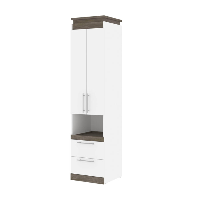 Modubox Storage Cabinet White & Walnut Grey Orion 20"W Storage Cabinet with Pull-Out Shelf - Available in 2 Colours