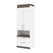 Modubox Storage Cabinet White & Walnut Grey Orion 30"W Storage Cabinet with Pull-Out Shelf - Available in 2 Colours