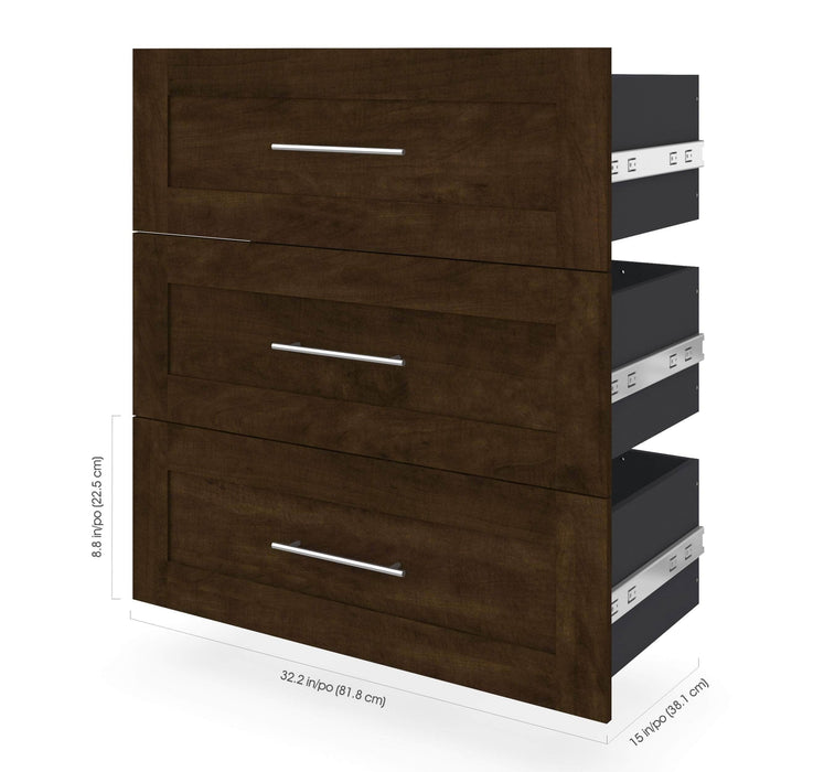 Modubox Storage Drawers Pur 3-Drawer Set for Pur 36” Closet Organizer - Available in 4 Colours