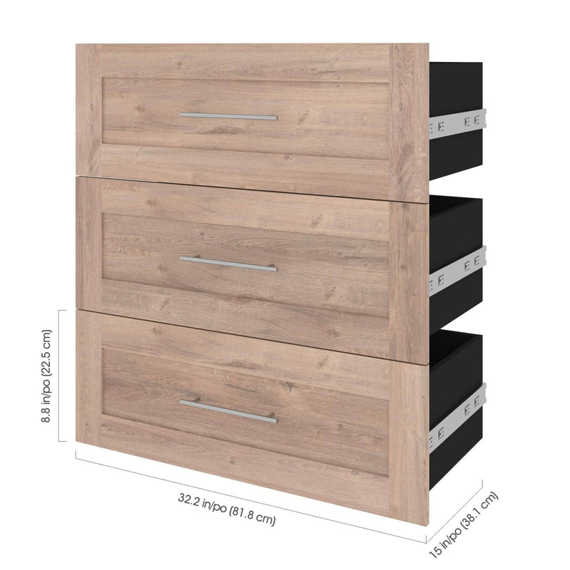 Modubox Storage Drawers Pur 3-Drawer Set for Pur 36” Closet Organizer - Available in 4 Colours