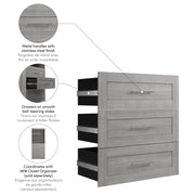 Modubox Storage Drawers Pur 3-Drawer Set for Pur 36” Closet Organizer - Available in 4 Colours