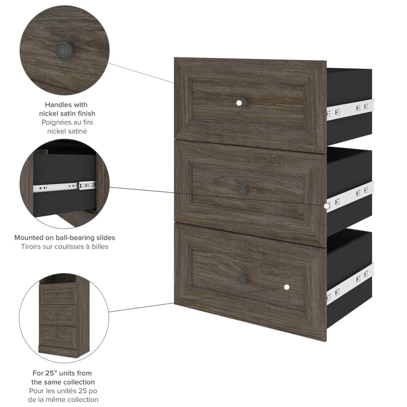 Modubox Storage Drawers Versatile 3-Drawer Set for Versatile 25” Storage Unit - Available in 3 Colours