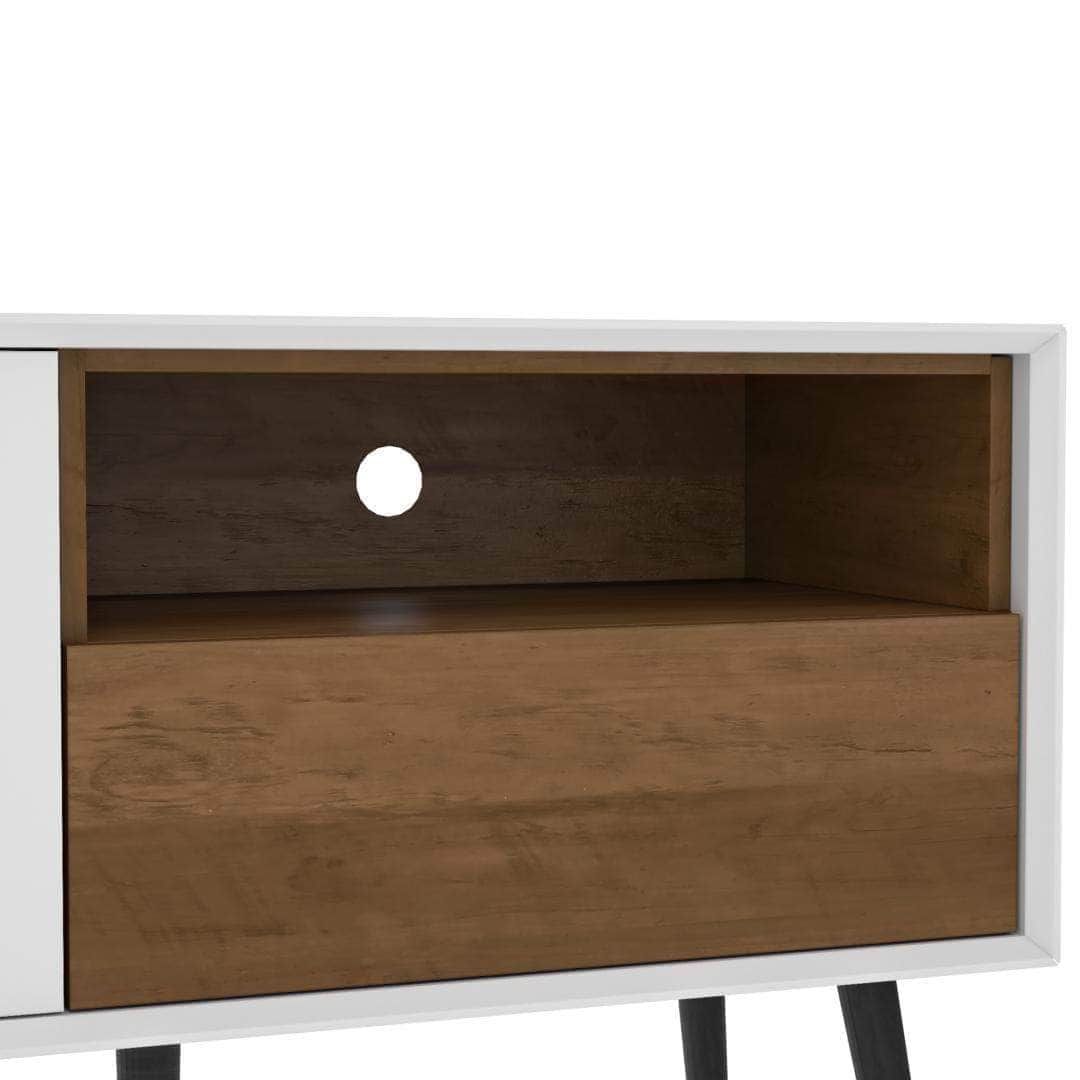 Modubox Alga TV Stand - White & Walnut Brown — Wholesale Furniture