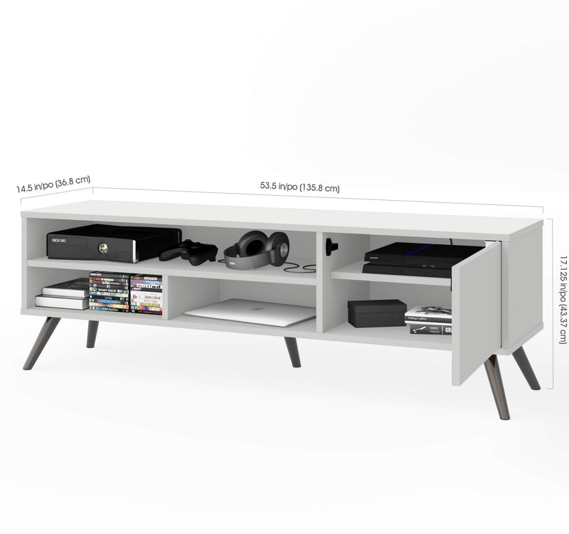 Modubox TV Stand Krom 54"W TV Stand with Metal Legs for 60" TV - Available in 2 Colours