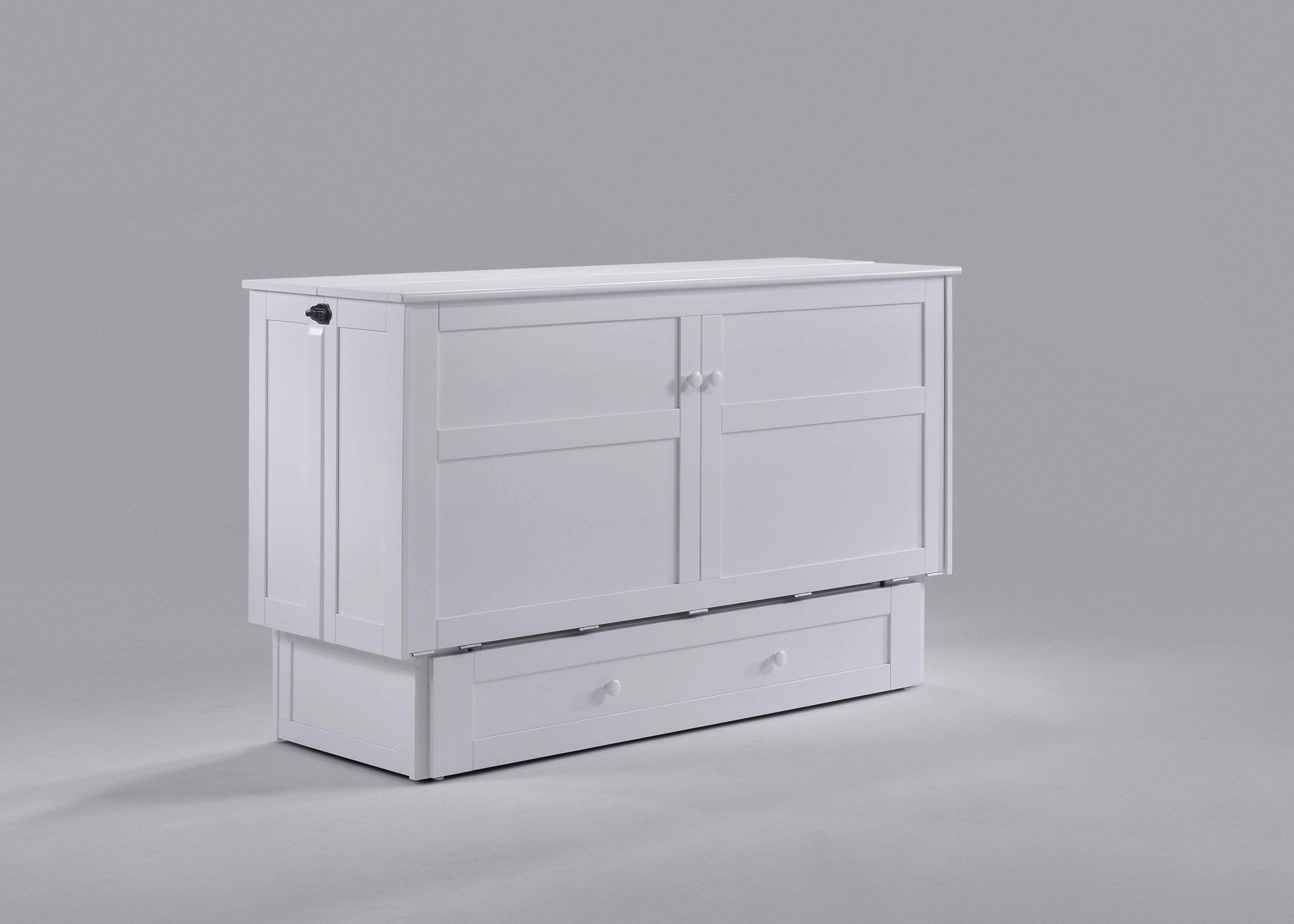 Night and Day Murphy Cabinet Bed Clover Queen Size Murphy Bed Cabinet with Gel Memory Foam Mattress - Available in 3 Colours