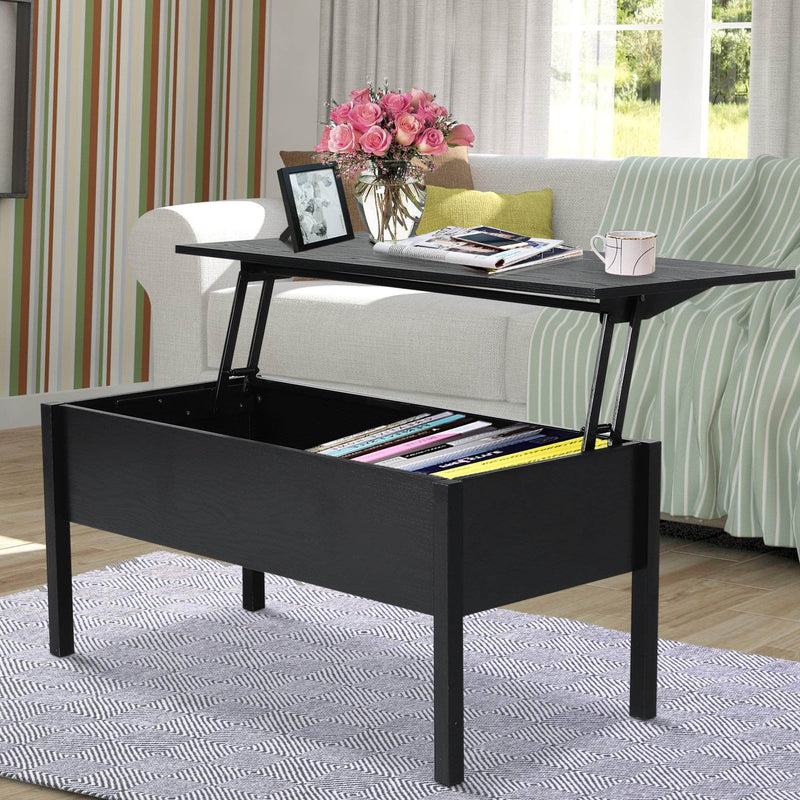 Pending - Aosom Coffee Table 39" Modern Lift Top Coffee Table Storage Shelf with Storage Compartment - Available in 2 Colours
