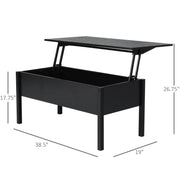 Pending - Aosom Coffee Table 39" Modern Lift Top Coffee Table Storage Shelf with Storage Compartment - Available in 2 Colours