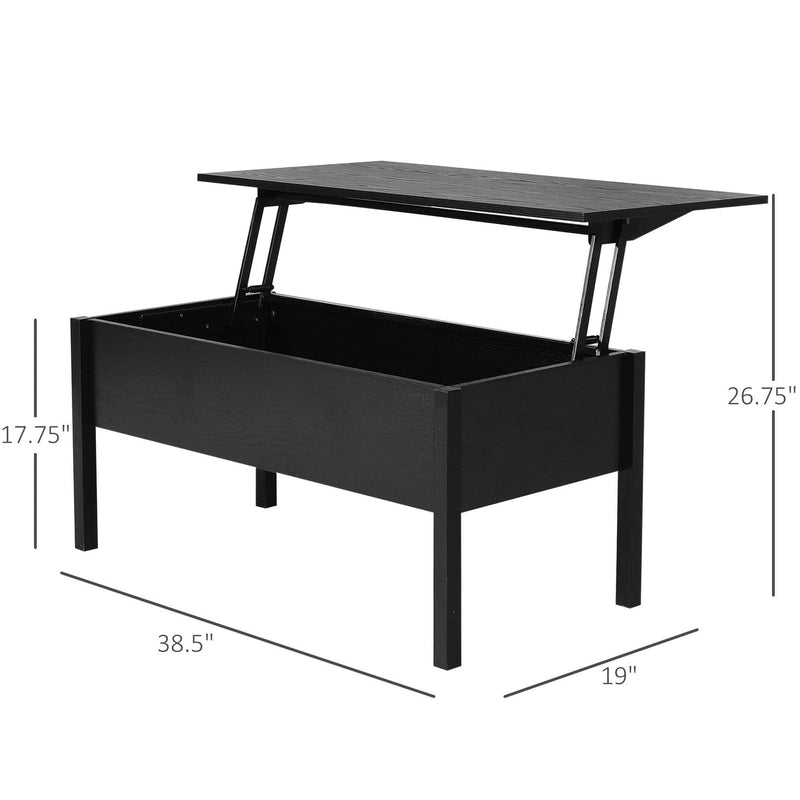 Pending - Aosom Coffee Table 39" Modern Lift Top Coffee Table Storage Shelf with Storage Compartment - Available in 2 Colours