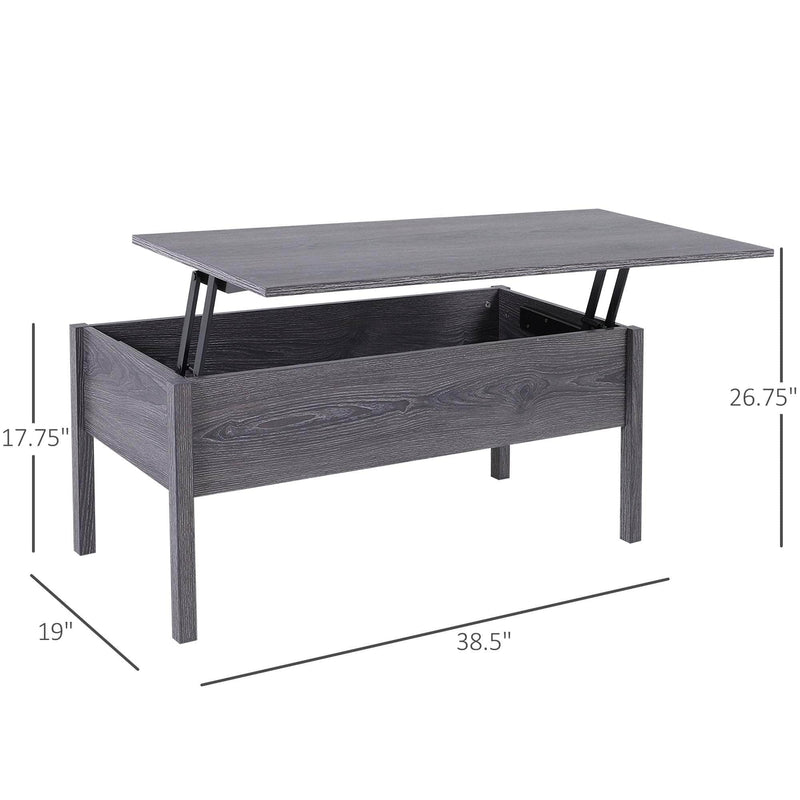 Pending - Aosom Coffee Table 39" Modern Lift Top Coffee Table Storage Shelf with Storage Compartment - Available in 2 Colours