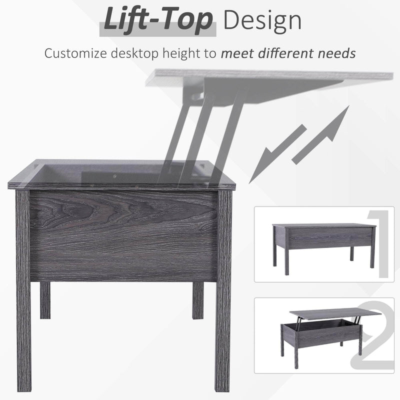 Pending - Aosom Coffee Table 39" Modern Lift Top Coffee Table Storage Shelf with Storage Compartment - Available in 2 Colours