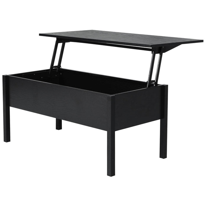 Pending - Aosom Coffee Table Black 39" Modern Lift Top Coffee Table Storage Shelf with Storage Compartment - Available in 2 Colours