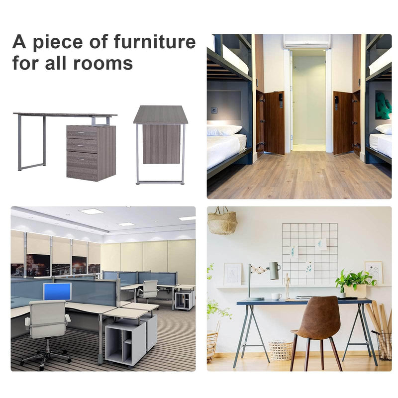 Pending - Aosom Computer Desk Industrial Style Office Desk Computer Desk with Multi-Use Removable File Drawers  - Available in 2 Colours