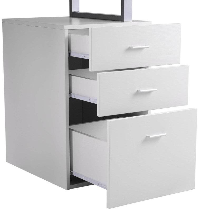 Pending - Aosom Computer Desk Industrial Style Office Desk Computer Desk with Multi-Use Removable File Drawers  - Available in 2 Colours