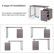 Pending - Aosom Computer Desk Industrial Style Office Desk Computer Desk with Multi-Use Removable File Drawers  - Available in 2 Colours