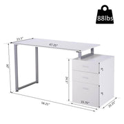 Pending - Aosom Computer Desk Industrial Style Office Desk Computer Desk with Multi-Use Removable File Drawers  - Available in 2 Colours