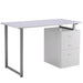 Pending - Aosom Computer Desk Silver & White Industrial Style Office Desk Computer Desk with Multi-Use Removable File Drawers  - Available in 2 Colours