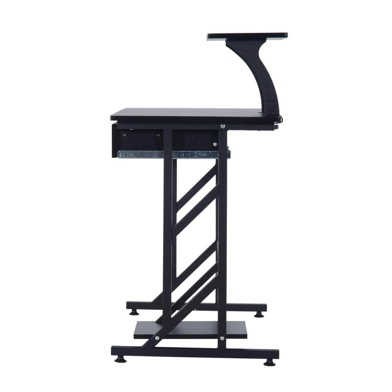 Pending - Aosom Computer Desk Writing Workstation Portable Space Saving Home Office Wood with Keyboard Tray  - Black
