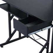 Pending - Aosom Computer Desk Writing Workstation Portable Space Saving Home Office Wood with Keyboard Tray  - Black