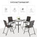 Pending - Aosom Conversation Set Patio 5 PCS Rattan Wicker Bar Chairs Set Foldable Portable Outdoor & Indoor UV Resistant Barstools Garden Furniture Set w/ Glass Table - Brown