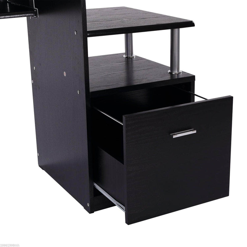 Pending - Aosom Desk 59.8" Wood Computer Desk Laptop Table Office Home Drawer Shelf - Black