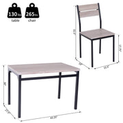 Pending - Aosom Dining Set 5PCs Wooden Dining Set Industrial Style Wood and Metal Kitchen Table Set for 4 Chairs Modern and Sleek Dinette - Coffee and Black