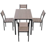 Pending - Aosom Dining Set 5PCs Wooden Dining Set Industrial Style Wood and Metal Kitchen Table Set for 4 Chairs Modern and Sleek Dinette - Coffee and Black