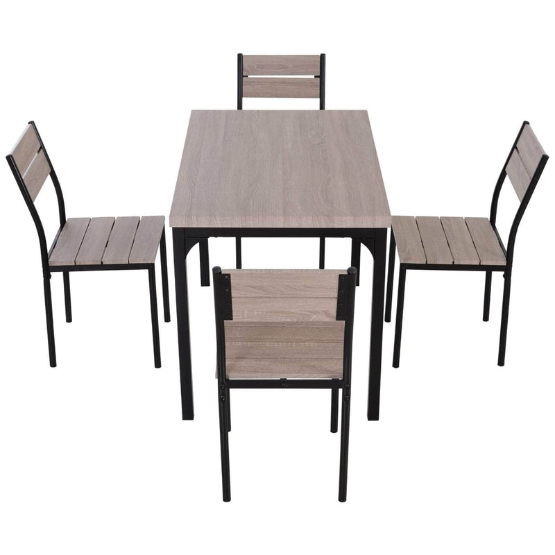 Pending - Aosom Dining Set 5PCs Wooden Dining Set Industrial Style Wood and Metal Kitchen Table Set for 4 Chairs Modern and Sleek Dinette - Coffee and Black
