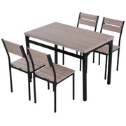 Pending - Aosom Dining Set 5PCs Wooden Dining Set Industrial Style Wood and Metal Kitchen Table Set for 4 Chairs Modern and Sleek Dinette - Coffee and Black