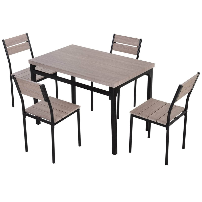 Pending - Aosom Dining Set 5PCs Wooden Dining Set Industrial Style Wood and Metal Kitchen Table Set for 4 Chairs Modern and Sleek Dinette - Coffee and Black