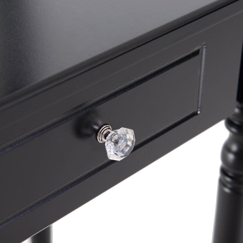 Pending - Aosom Dressing Set Wood Dressing Vanity Makeup Table with Stool Tri-Mirror 2 Drawers - Available in 2 Colours