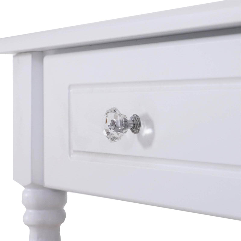 Pending - Aosom Dressing Set Wood Dressing Vanity Makeup Table with Stool Tri-Mirror 2 Drawers - Available in 2 Colours