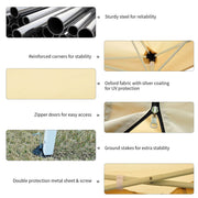 Pending - Aosom Easy Pop Up Canopy Tent with Mesh Side Walls, 10-Feet x 10-Feet, Ta - Tan