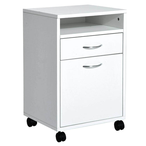 Pending - Aosom File Cabinet 24" Rolling File Cabinet with Drawer Wheeled Documents Storage Printer Stand with Shelf Home Office  - White