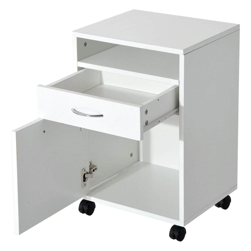 Pending - Aosom File Cabinet 24" Rolling File Cabinet with Drawer Wheeled Documents Storage Printer Stand with Shelf Home Office  - White