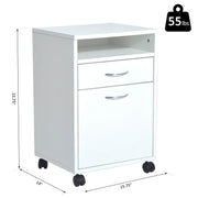Pending - Aosom File Cabinet 24" Rolling File Cabinet with Drawer Wheeled Documents Storage Printer Stand with Shelf Home Office  - White