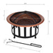 Pending - Aosom Fire Pit 30" Steel Round Outdoor Patio Fire Pit Wood Log Burning Heater with Poker Grate - Copper Basin Black Frame
