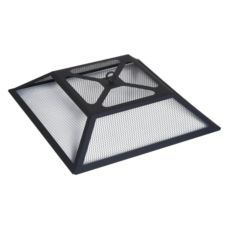 Pending - Aosom Fire Pit 32" Square Fire Fit Outdoor Steel Firepit Backyard Patio Garden Stove w/ Rain Cover - Black