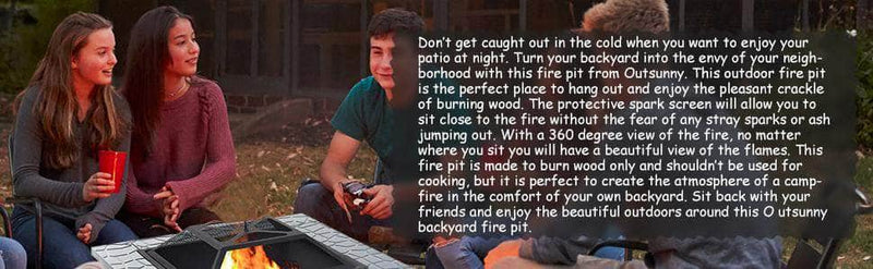 Pending - Aosom Fire Pit 32" Square Fire Fit Outdoor Steel Firepit Backyard Patio Garden Stove w/ Rain Cover - Black