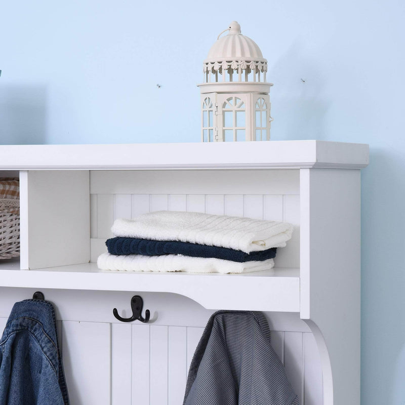 Pending - Aosom Hall Coat & Shoe Storage Cupboard Corner Hall Tree  - White